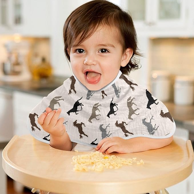 vvfelixl Pixel Horse Burp Cloths for Baby Boy Girls Baby Washcloths Burp Rags 1 Pack