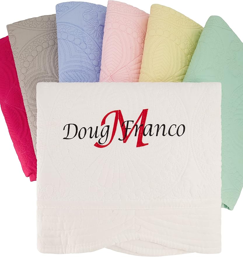 Personalized Passion Baby Blankets for Girls and Boys - Monogrammed Blanket with Embroidered Name - Super Soft and Cozy Cotton Baby Quilt with Scalloped Edges - 36x46 Inches - Navy