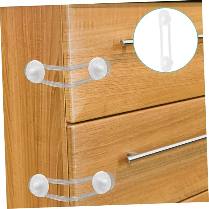 OSALADI 4pcs Cabinet Locks for Babies Proofing Drawers Safety Child Locks Adjustable Childproof Latch for Knob Handle on Kitchen Door Storage Cupboard Closet