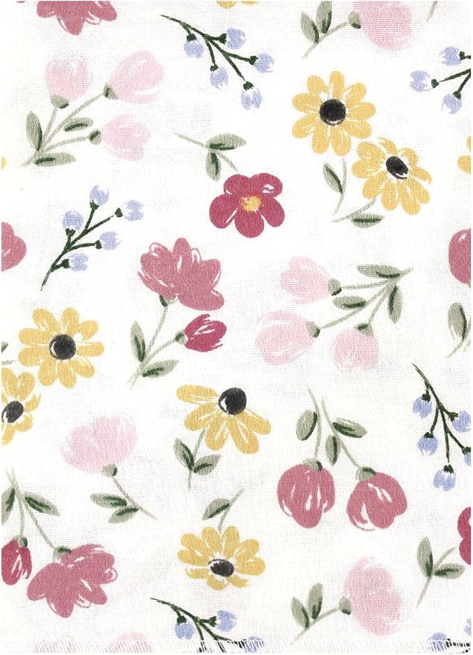 Hudson Baby Unisex Baby Cotton Flannel Burp Cloths Bundle, Soft Painted Floral, One Size
