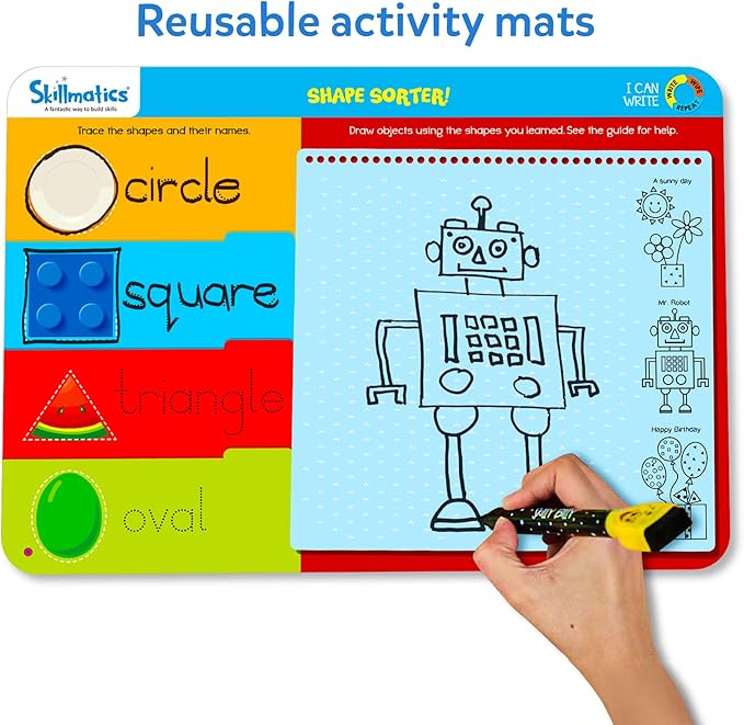 Skillmatics I Can Write - Reusable Preschool Learning Activities, Educational Toy and Game, Back to School Supplies, Gifts for Students, Kids, Toddlers Ages 3, 4, 5, 6