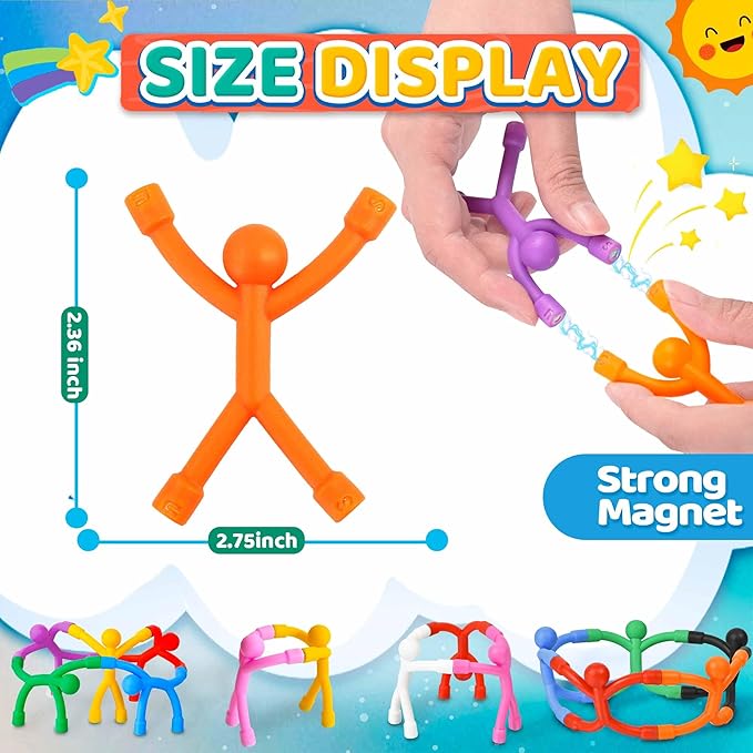 Magnetic Travel Toys Easter Basket Stuffers for Toddler Kids, Fidget Toys Airplane Car Travel Activities Essential,Road Trip ‌Sensory Toy Magnet People Men,Gifts Toys for 3 4 5 6 7 8 Year Old -20PCS