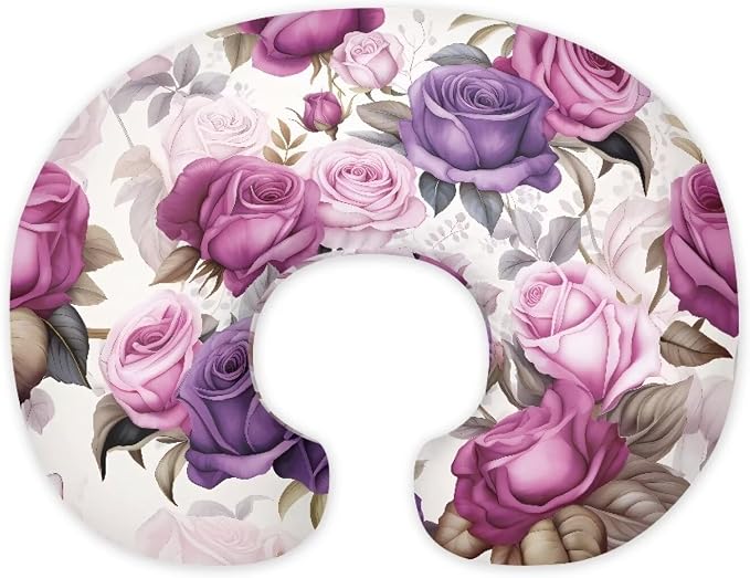 Floral 1 Feeding Pillow Cover Washable & Breathable Nursing Pillow Slipcovers Breastfeeding Newborn Feeding Cushion Cover Practical Gift, Best Choice for Mom Cover Only