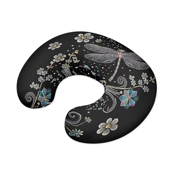Dragonfly Floral Nursing Pillow Cover, Removable Nursing Covers for Breastfeeding Pillows Ultra Soft Comfortable Slipcover for Baby Boy and Girls