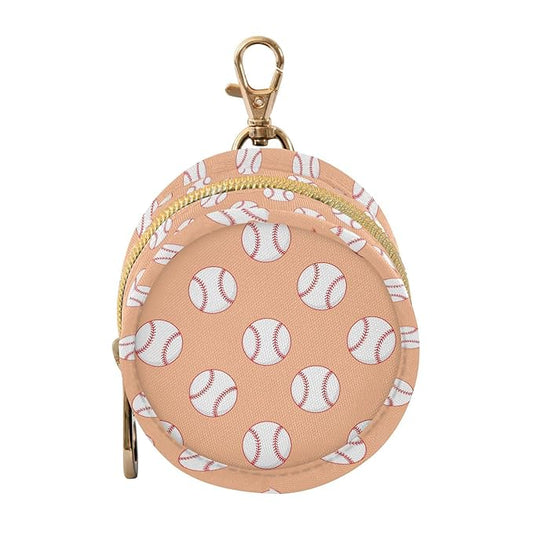 Baseballs Print Pacifier Holder Case for Diaper Bag Portable Travel Pacifier Storage Case with Clip Newborn Baby Pouch for Outdoor Purse Baby Boys Girls