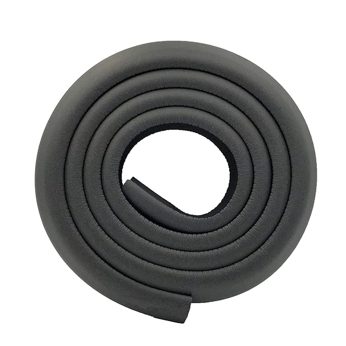 M2cbridge L Shape Extra Thick Furniture Edge Wall Corner Guard Desk Edge Cushion Bumper DIY 6.5 Ft (Black)