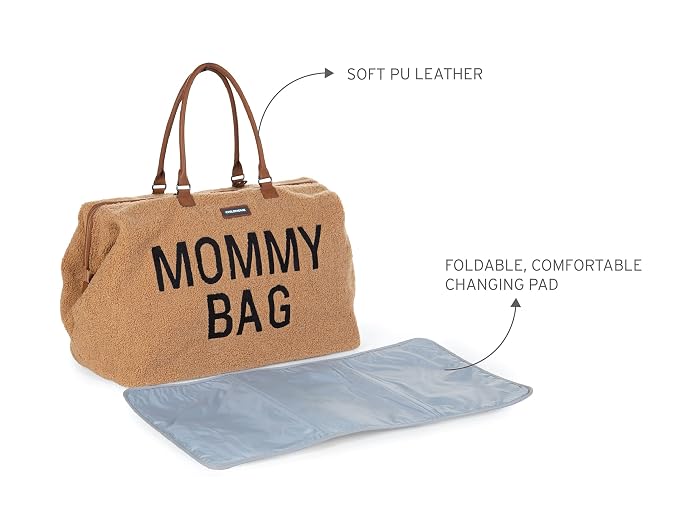 Childhome The Original Mommy Bag, Large Baby Diaper Bag, Hospital Bag, Large Travel Tote Bag, (Teddy Brown)