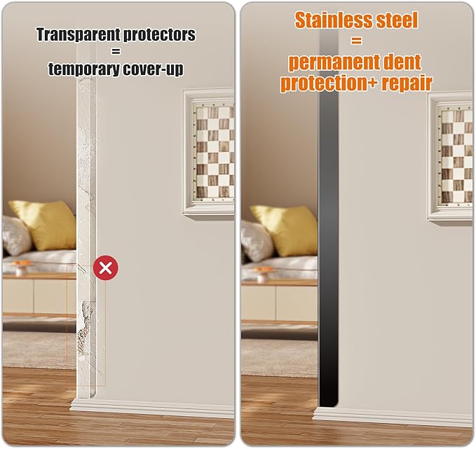 2x2x48 Inch 304 Stainless Steel Wall Corner Guards (5-Pack) Heavy Duty Rounded Corner Protector, Smooth Folded Edge Design for Wall Protection 90° Angle Metal Edge Black Guard Stainless Steel Slab