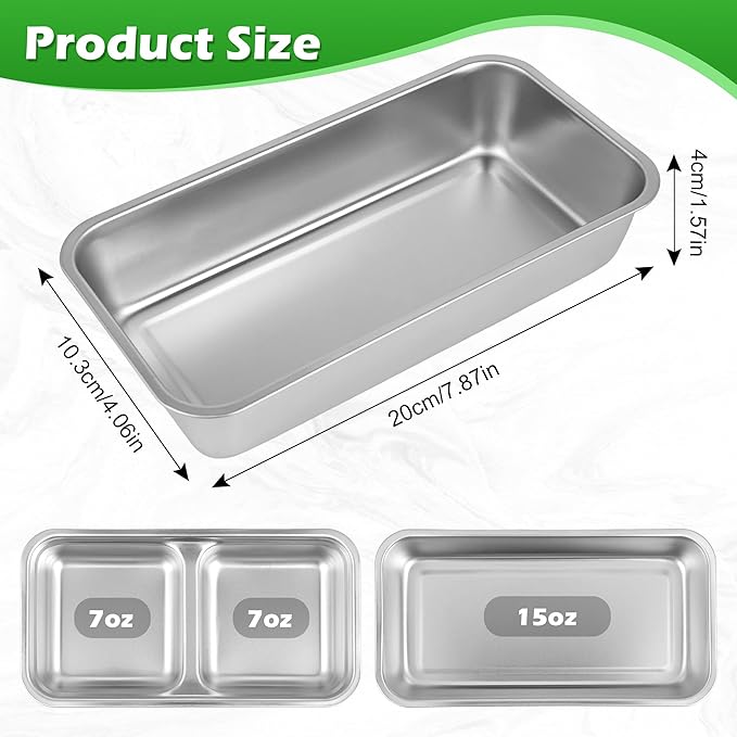 4 Pack 15 oz Stainless Steel Food Storage Containers with Silicone Lids, Leakproof Single Compartment Metal Containers, Reusable Lunch Boxes for Meal Prep, Leftovers, Travel, Camping, Fridge Storage