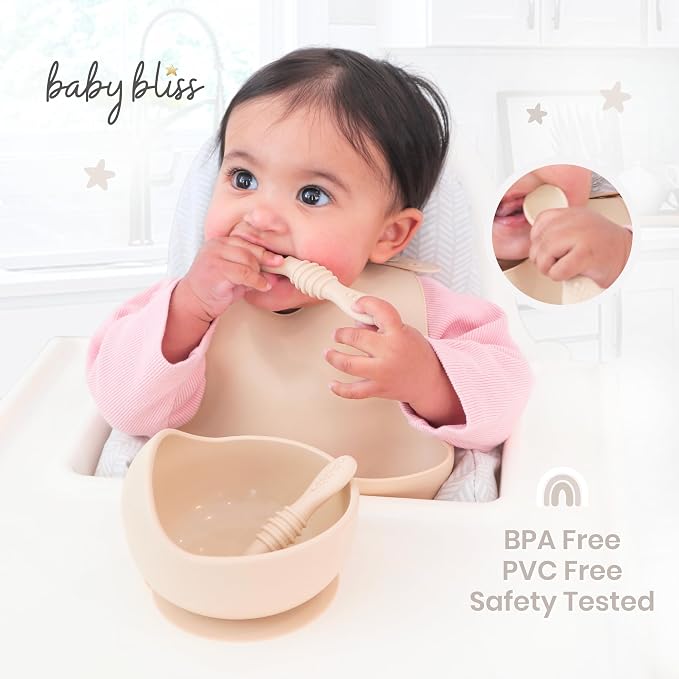 6 Pack Baby Spoons Self Feeding 6 Months +, Baby Utensils Silicone Baby Spoon, Baby Led Weaning Supplies, Self Feeding Spoon, Infant Spoons First Stage, BPA Free