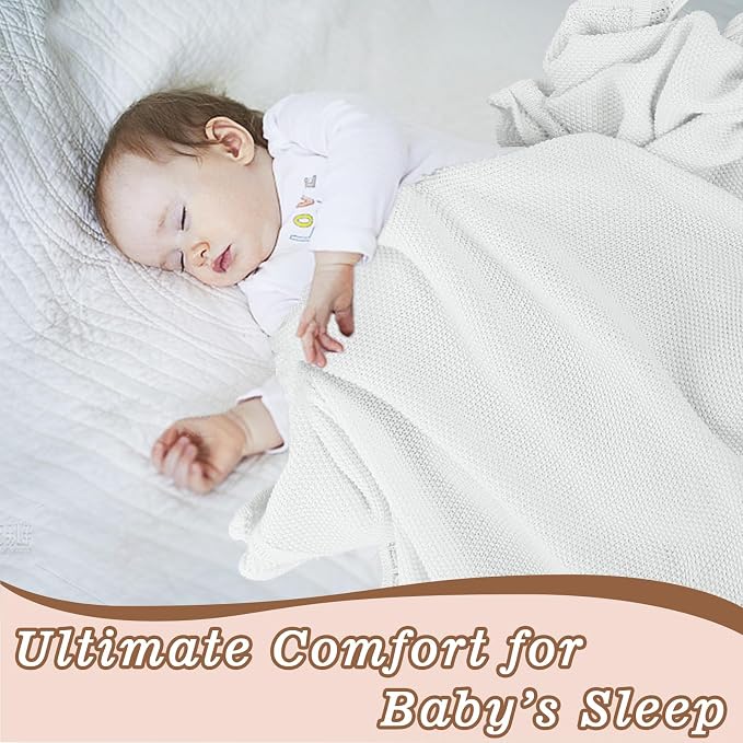 YOYI YOYI Cotton Baby Blanket Toddler Blankets Soft Warm Breathable Nursery Swaddling Blankets for Girls and Boys Receiving Blanket for Crib, Stroller, car 31x40inches (Milk)