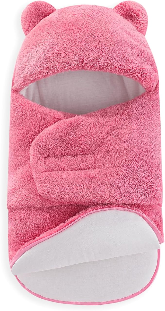 AiWMGL Baby Swaddle Blanket Boys Girls 3-6 Months Fleece Thicken Winter Warm Adjustable Newborn Swaddling Wrap Soft Sleeping Sacks Infant