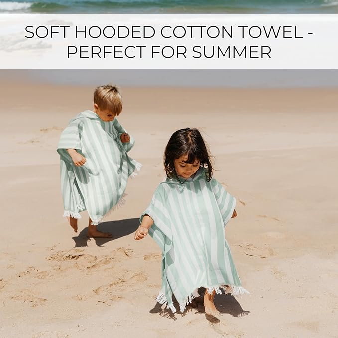 ZICOTO Stylish Hooded Beach Towel for Kids - Extra Soft and Fast Drying Poncho for Toddlers 1-3 Years is Made of Premium Cotton - Perfect Baby Cover Up for Beach Days or Pool and Bath Time Adventures