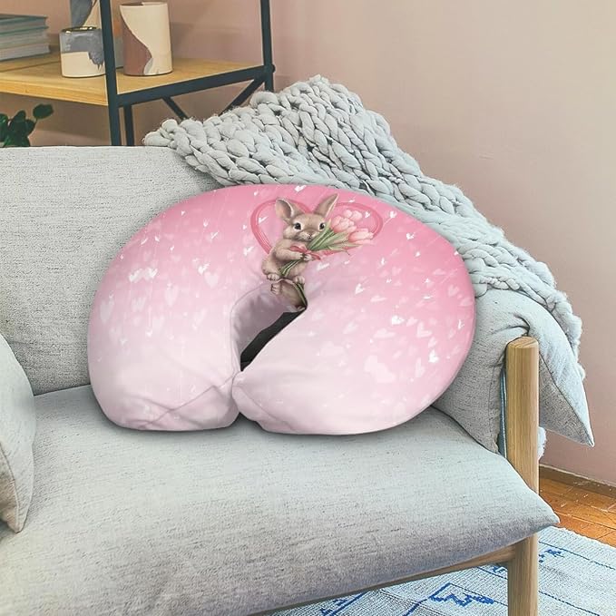 Rabbit Tulip Nursing Pillow Cover Breast Feeding Pillow Support Positioner Lounger Slipcover for Baby Boy Girl Newborn Infant
