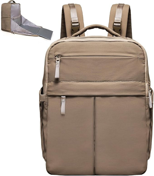 Diaper Bag with Changing Pad Baby Bag for Mom Lightweight Versatile Travel Backpack,15 Pocket,2 Insulated Pockets,Baby Shower Essentials,Brown