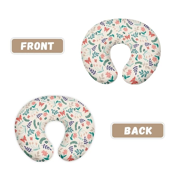 Novelty Leaf Butterfly Nursing Pillow Cover for Bottle Feeding Cushion Cover Protector Breathable Neutral Breastfeeding Pillow Cover for Baby Boy Girl Fits Snug On Infant