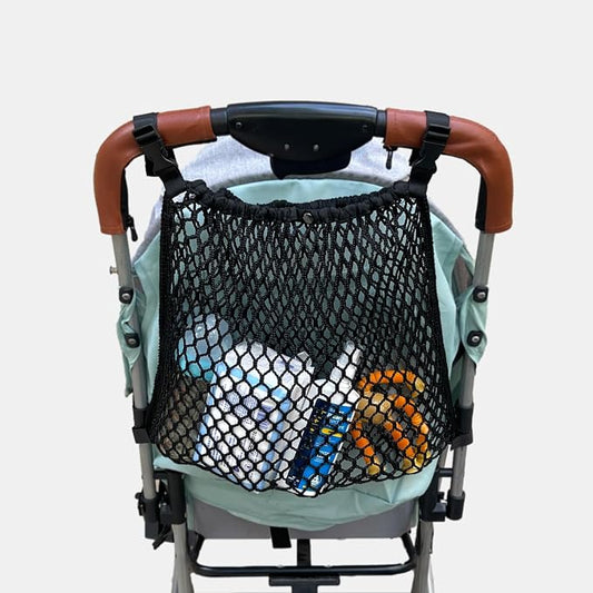 2-in-1 Universal Stroller Organizer & Golf Cart Mesh Bag, Stretchy 300D Polyester Hanging Storage Bag with Adjustable Velcro, for Baby Diaper Toys Snacks Golf Accessories