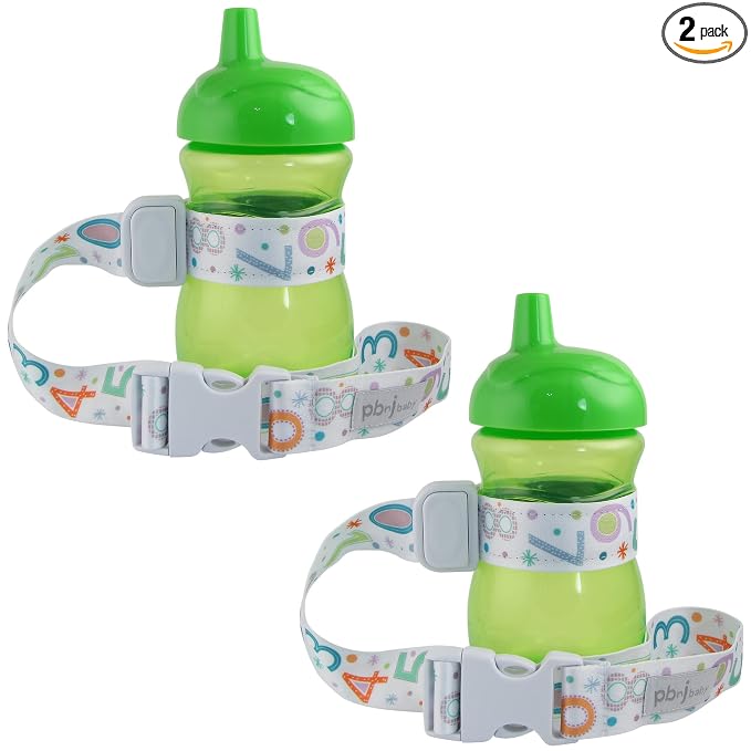 PBnJ Baby SippyPal Sippy Cup Holder Strap Leash Tether 123 2-Pack