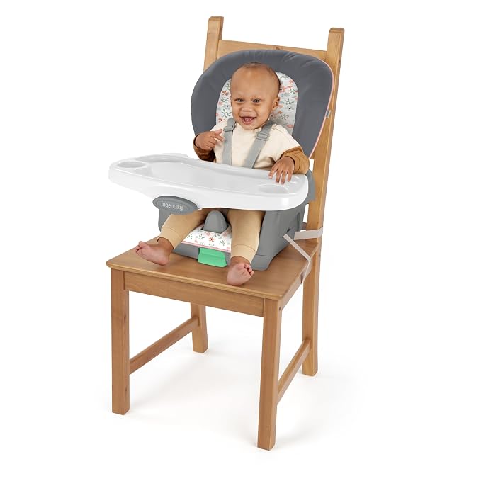 Ingenuity Full Course 6-in-1 High Chair - Baby to 5 Years Old, 6 Convertible Modes, 2 Dishwasher Safe Trays - Milly