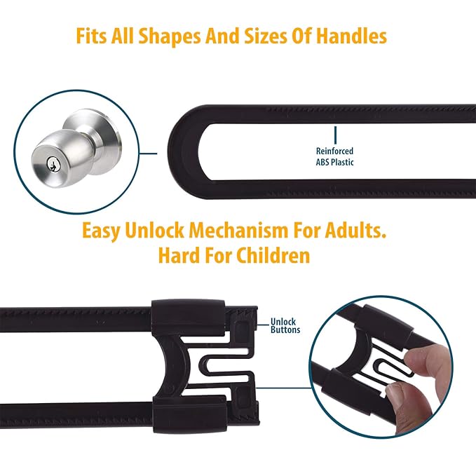 Sliding Cabinet Locks Baby Proofing ??Adjustable Child Safety Latches for Knobs & Handles ??8 Pack ??No Adhesive Drilling or Tools - Brown