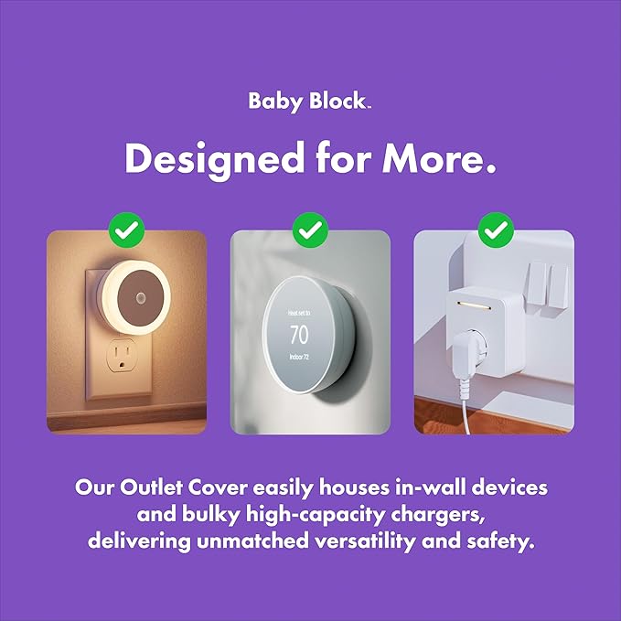 Extra Large Outlet Cover Box ??Doorbell Transformer Cover & Large Outlet Cover for Bulky Plugs, Outlet Covers Baby Proofing, Childproof Electrical Outlet Box for Power Bricks & Adapters