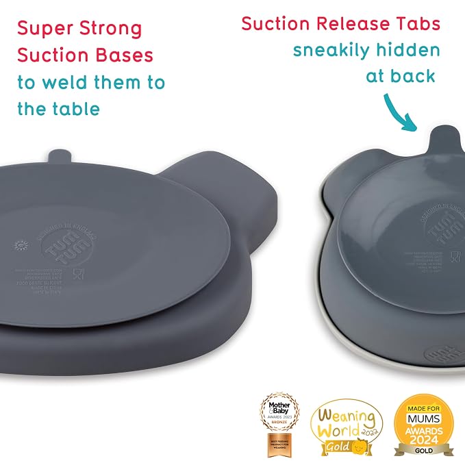 TUM TUM Baby Dinner Set for Weaning, Includes Silicone Suction Plate & Bowl, Baby Cutlery, 6 Months Plus, Dishwasher Safe, BPA Free (Kev Koala)