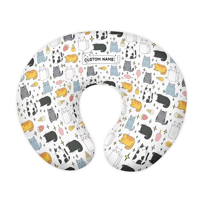 Cartoon Cat Girls Boys Nursing Pillow Cover Breastfeeding Pillow Cover 3D Print Cute and Safety Baby Mom Essentials, 2 Packs