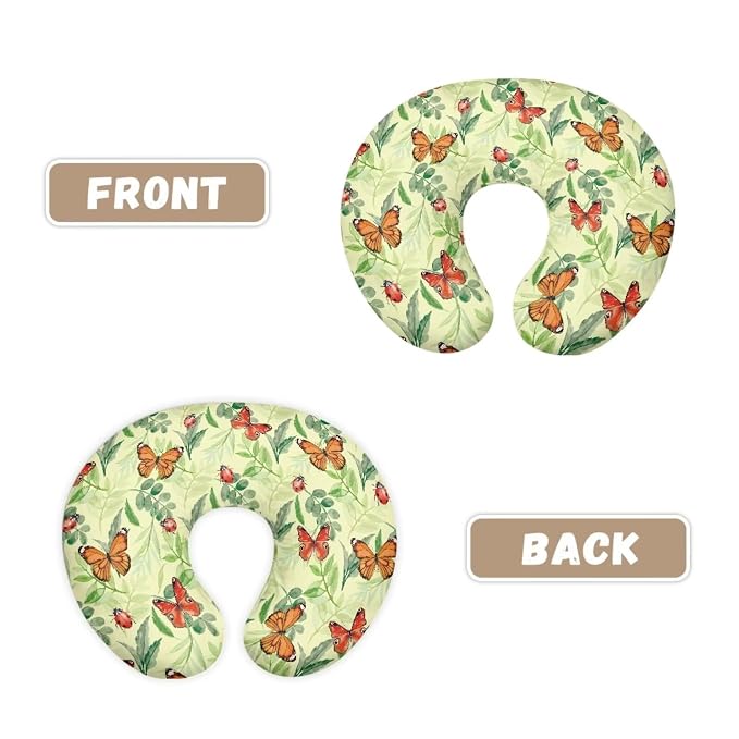 Ladybug Butterfly Nursing Pillow Covers Slipcovers for Breastfeeding Moms, Ultra Soft Breathable Feeding Pillow Slipcover for Baby Boy Girl