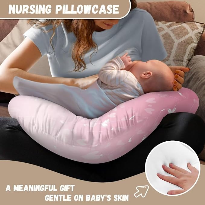 Rabbit Tulip Nursing Pillow Cover Breast Feeding Pillow Support Positioner Lounger Slipcover for Baby Boy Girl Newborn Infant