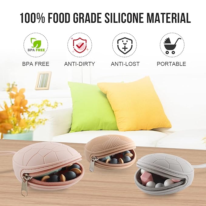 Smlpuame Pacifier Holder Case,BPA Free Portable Pacifier Storage Container,Silicone Baby Pacifier Cover Pouch for Diaper Bag Stroller,Travel Outdoor Activities,Easy to Clean(Mint)