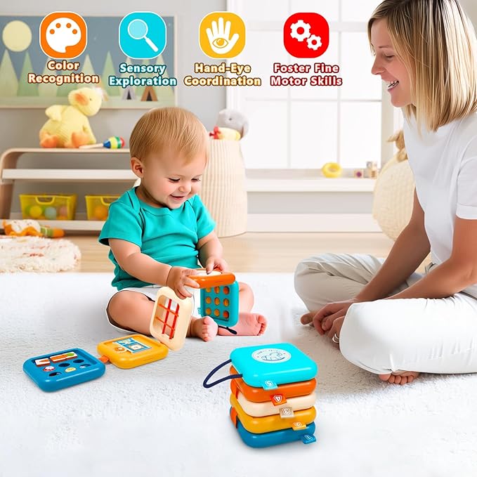 Busy Board for 1 Year Old Montessori Toys for 1 2 Boy Girl Toys Toddler Car Airplane Travel Activities Essentials 1-3 Busy Cube Stocking Learning Education Baby Toy 12-18 Months Birthday Gifts 1 2 3