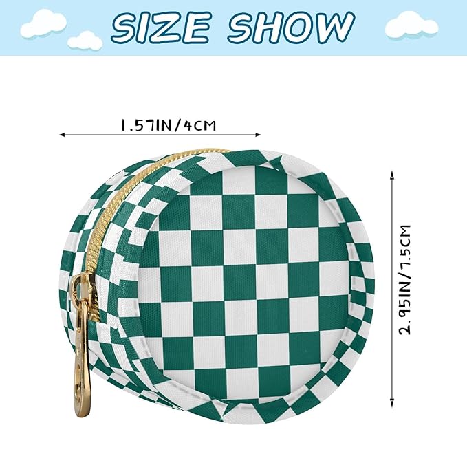 Checkered Plaid Hunter Green Pattern Pacifier Holder Case with Metal Clip Portable Pacifier Holder Case for Boys Girls
