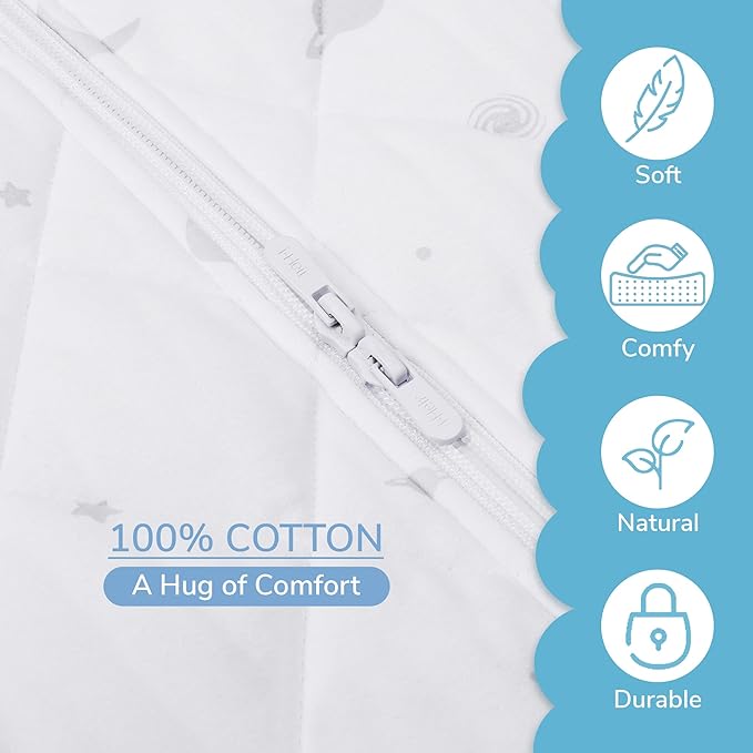 Baby Sleep Sack Swaddle 2.0 TOG 0-6 Months, 3-Way Adjustable Wearable Blanket for Newborn, Infant Swaddling Wrap, Unisex for Girls & Boys (White)