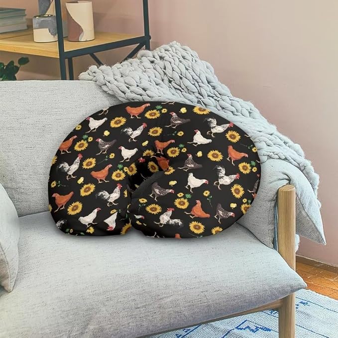 Stretchy Breastfeeding Pillow Cover,Rooster Sunflower Lightweight Neutral Baby Pillow Cover for Infant Snug,Best Choice for Mom or Baby