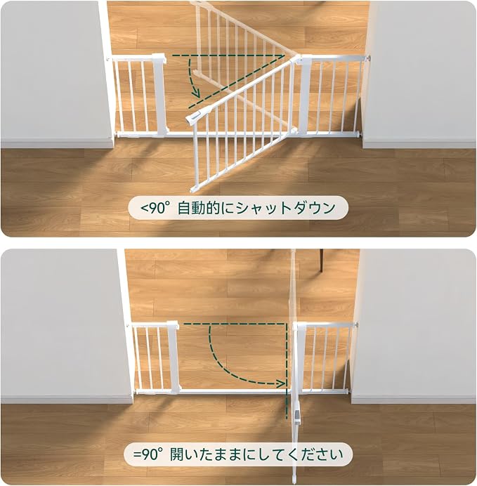 Babelio 36-57" Extra Wide Baby/Dog Gate, Auto Close with Large Walk Thru Door,Safety for Pet, House, Stairs and Doorways, Pressure Mounted for Chlid, White