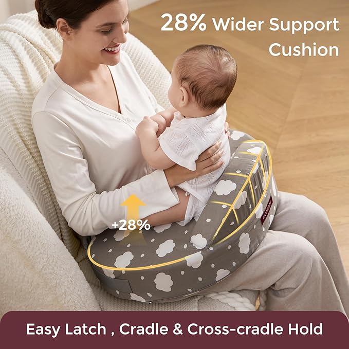Momcozy Innovative Safety Fence Nursing Pillow & Soft & Absorbent Baby Washcloths