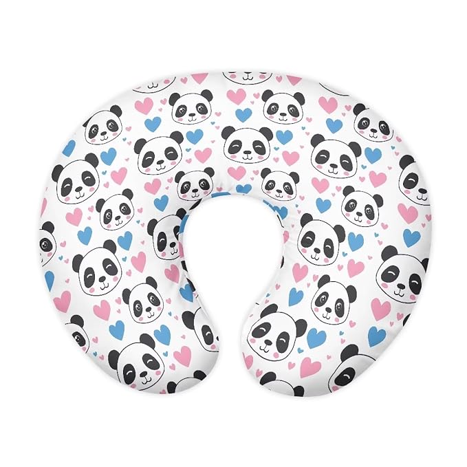 Panda Heart Nursing Pillow Cover, Ultra Soft Comfortable Newborn Nursing Pillow Case Breathable Soft Slipcover for Baby Boy Girl
