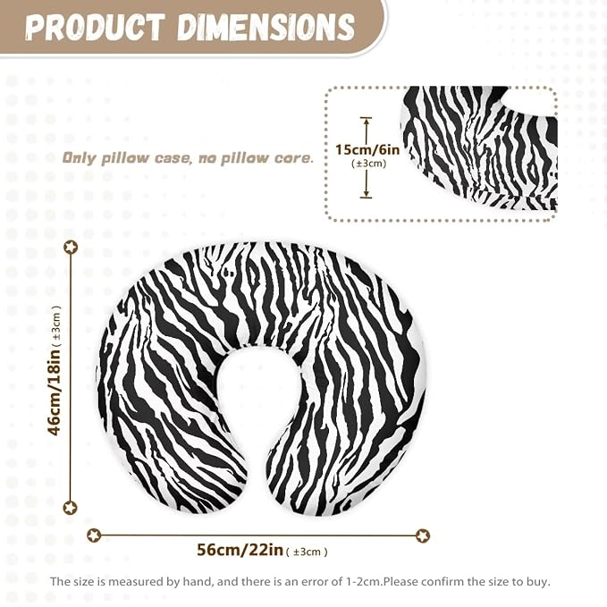 Zebra Stripe Stretchy Nursing Covers for Feeding Pillows Lightweight Comfortable Breast and Bottle Feeding Pillow Covers with Hidden Zipper for Boys & Girls