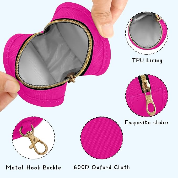 Hot Pink Pacifier Holder Case Newborn Pacifier Storage Pouch for Boys Girls Easy Attach to Diaper Bag Portable Baby Essentials Container