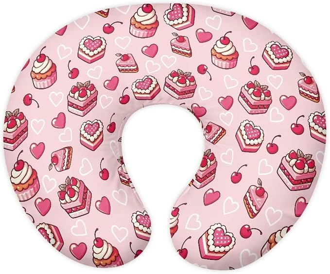 Pink Nursing Pillow Cover，Ultra Soft and Cozy Nursing Pillow Slipcovers for Breastfeeding and Bottle Feeding, Snug Fits for Bopy Pillow, Choice for Mom, Sweety Cakes (Cover Only)