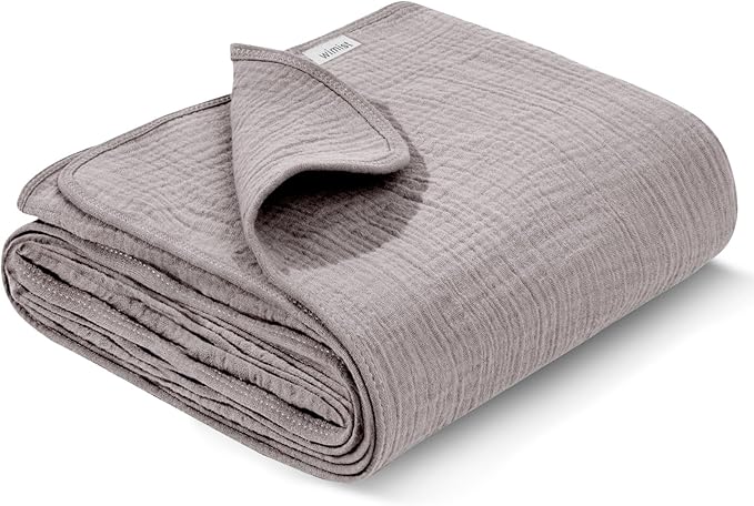 Muslin Swaddle Blankets, Swaddle Blanket for Baby Girls and Boys, Baby Receiving Blankets, Baby Essentials, Suitable for Neutral Newborns and Crib Essentials, Large 40 x 36 inches (Vintage Taupe)