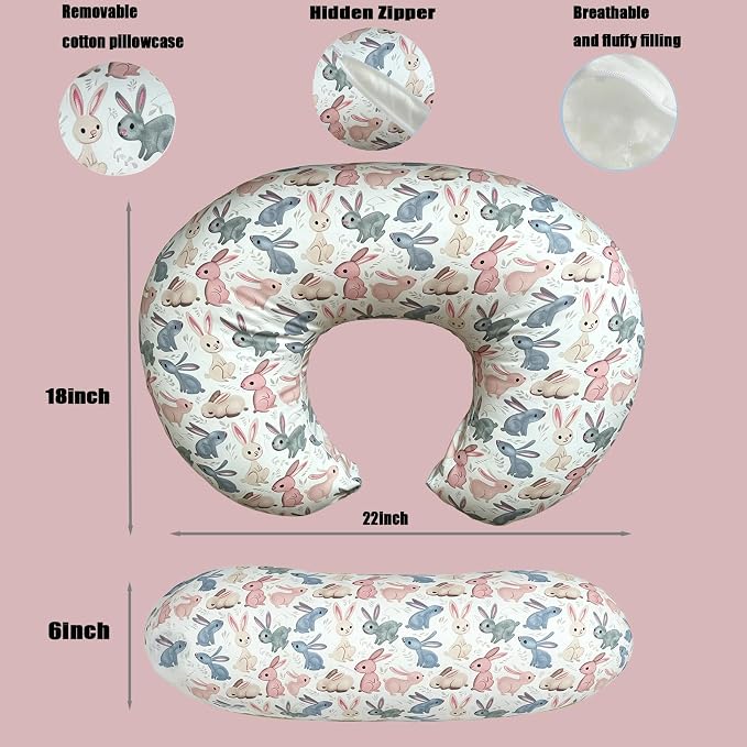 Nursing Pillow Breastfeeding Pillow Removable cover Machine washable | Conforming to ergonomic design. Detachable cover. Machine washable. Breathable fabric.Arm fatigue free Soft supportive fill