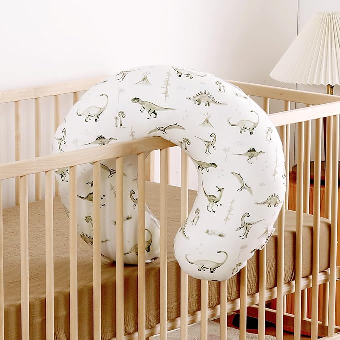 GRSSDER Nursing Pillow Cover Stretchy Minky Removable Nursing Covers for Breastfeeding Pillows, Ultra Soft Comfortable Slipcover for Boy and Girls, Stylish Pretty Dinosaur
