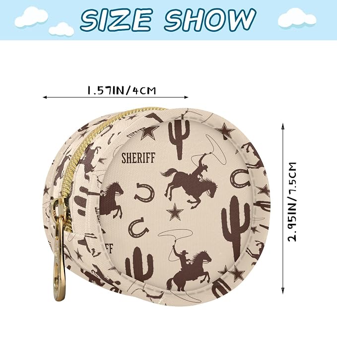 Western Cowboys Cactus Beige Print Pacifier Holder Case for Diaper Bag Portable Travel Pacifier Storage Case with Clip Newborn Baby Pouch for Baby Boys Girls Outdoor Purse