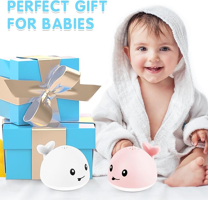 Gigilli Whale Bath Toy Sprinkler, Baby Bath Toys for Babies 6-12-18 Month Toddler Pool Water Toy, Light Up Bath Toys for Kids Ages 1-3, 1 Year Old Boy Girl Gift Infant Birthday Bathtub Water Table Toy