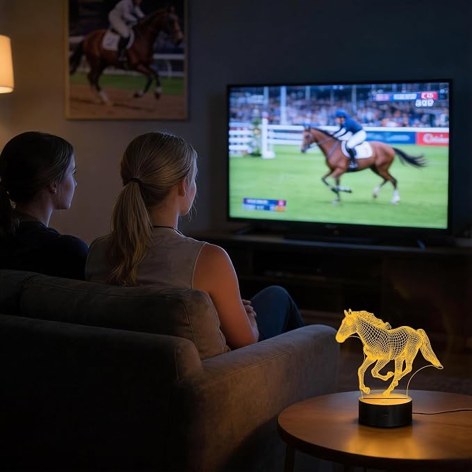 Attivolife Horse Night Light for Kids, 3D Illusion Optical LED Lamp with Remote Control +16 Color Changing, Animal Room Decor Bedside Lamp, Unique Birthday Gifts for Horse Lovers Girls Women