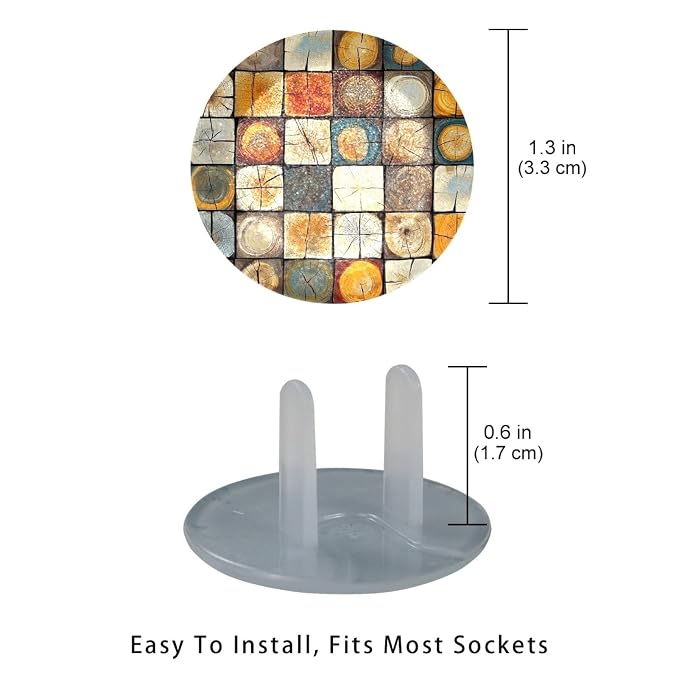 Baby Safety Outlet Plug Electrical Socket Covers, Various Wooden (2)