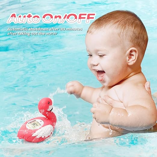 Upgrade Baby Bath Thermometer Baby Safety Baby Thermometer for Infants Bath Temp Thermometer for Baby ℃/℉ Flamingo