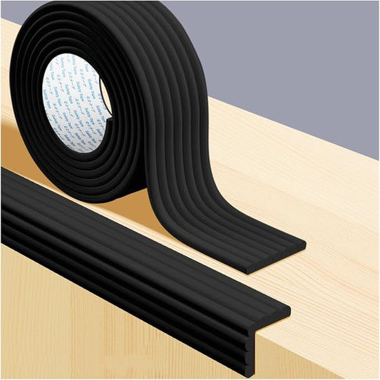 XPLKQXE Proofing Foam Bumper Set, Safety Guards Proof Bumper Guard, Coffee Table Edge Corner Protector Padding for Sharp Corners of Cabinets, Tables, Drawers (Color : Black, Size : 3pcs)