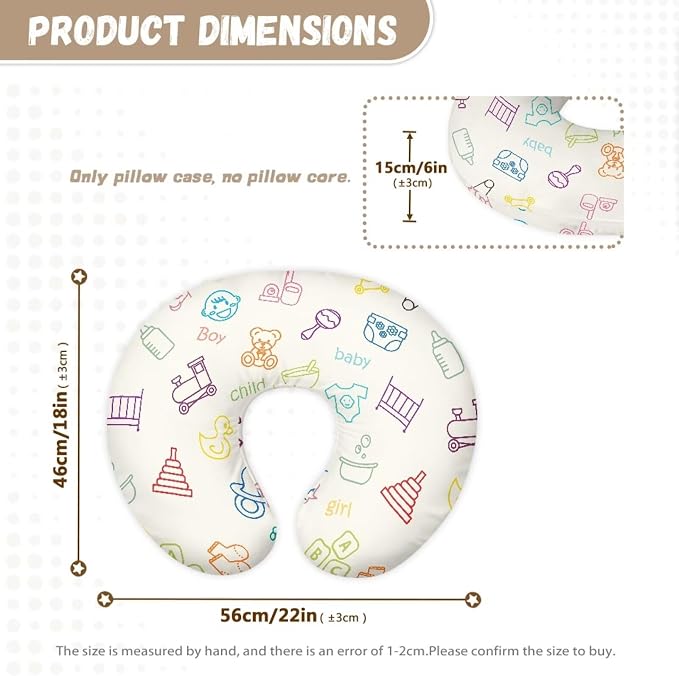 Nursing Pillow for Baby Girl Boy，Removable Nursing Cover for Breastfeeding Pillows,Ultra-Soft Baby Nursing Pillow Covers Fits Newborn Feeding Pillow,Baby Toys Products Pattern(Cover Only)